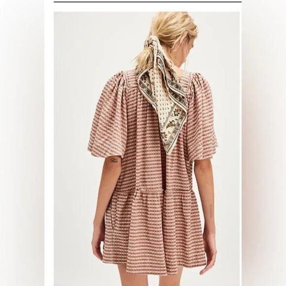 Free People County Line Plaid Romper. NWT. Pink combo - Picture 2 of 4